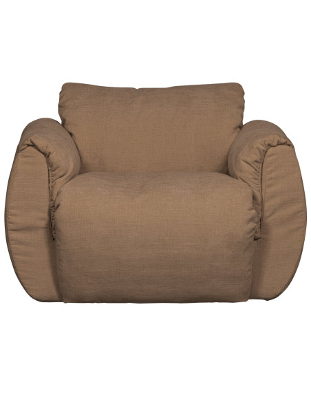 Fauteuil pivotant Baggy chenille tissé brun woood