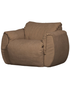 Fauteuil pivotant Baggy chenille tissé brun woood 2