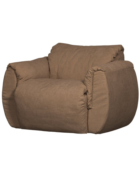 Fauteuil pivotant Baggy chenille tissé brun woood
