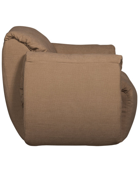 Fauteuil pivotant Baggy chenille tissé brun woood