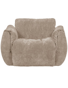 Fauteuil pivotant Baggy 3D chenille sable woood