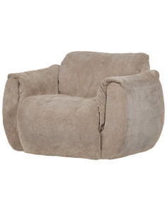 Fauteuil pivotant Baggy 3D chenille sable woood 2