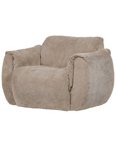 Fauteuil pivotant Baggy 3D chenille sable woood