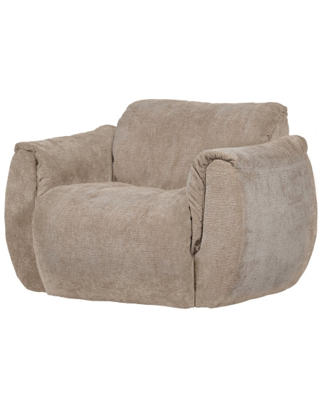 Fauteuil pivotant Baggy 3D chenille sable woood Fauteuil pivotant Baggy 3D chenille sable woood