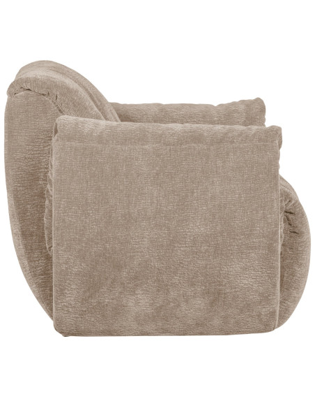 Fauteuil pivotant Baggy 3D chenille sable woood Fauteuil pivotant Baggy 3D chenille sable woood