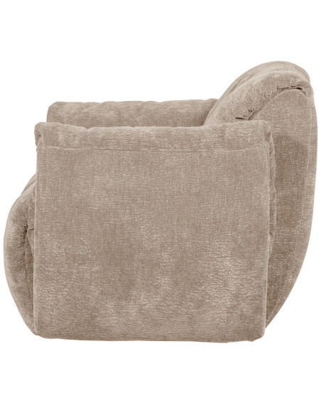 Fauteuil pivotant Baggy 3D chenille sable woood Fauteuil pivotant Baggy 3D chenille sable woood
