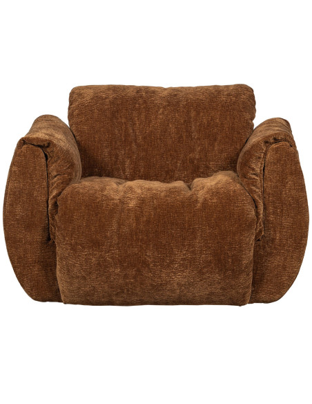 Fauteuil pivotant Baggy 3D chenille brun moyen woood