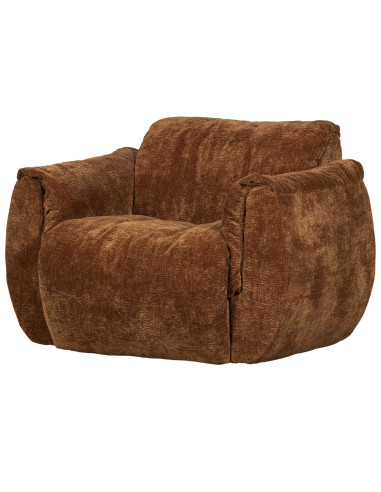 Fauteuil pivotant Baggy 3D chenille brun moyen woood