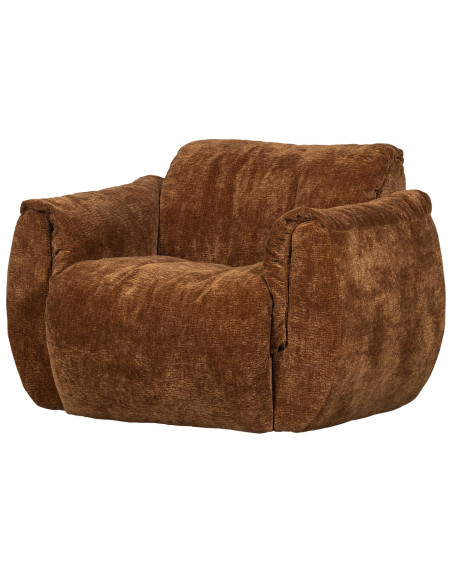 Fauteuil pivotant Baggy 3D chenille brun moyen woood