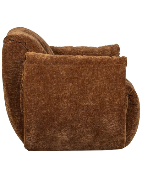 Fauteuil pivotant Baggy 3D chenille brun moyen woood