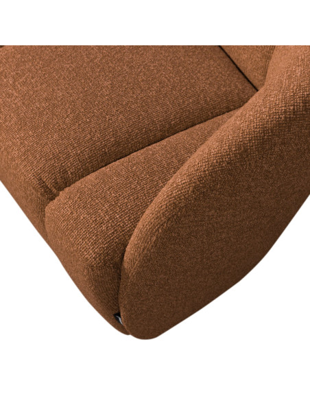 Banquette 2 places Mojo Droite bouclé mélangé brun rouille woood Banquette 2 places Mojo Droite bouclé mélangé brun rouille woood