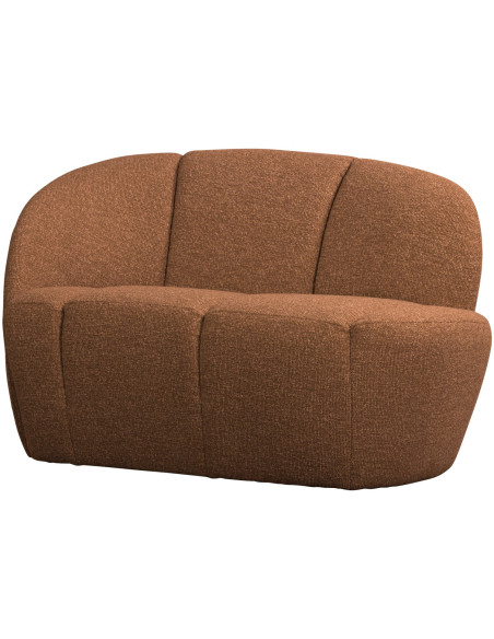 Banquette 2 places Mojo gauche bouclé mélangé brun rouille woood Banquette 2 places Mojo gauche bouclé mélangé brun rouille woood