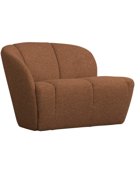 Banquette 2 places Mojo gauche bouclé mélangé brun rouille woood Banquette 2 places Mojo gauche bouclé mélangé brun rouille woood