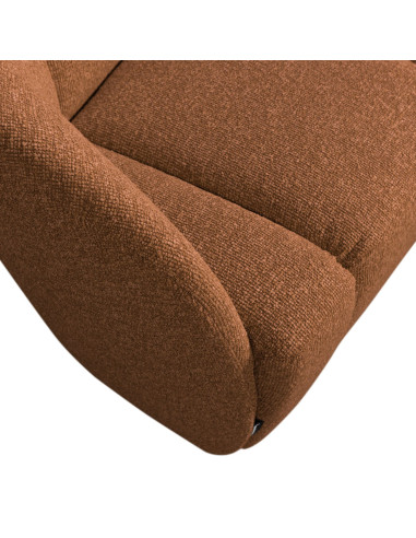 Banquette 2 places Mojo gauche bouclé mélangé brun rouille woood