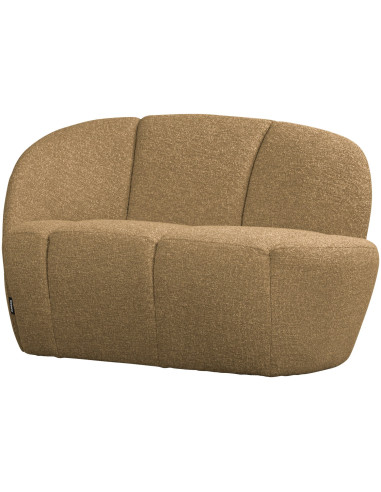 Banquette 2 places Mojo gauche bouclé mélangé jaune brun woood