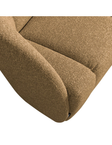 Banquette 2 places Mojo gauche bouclé mélangé jaune brun woood