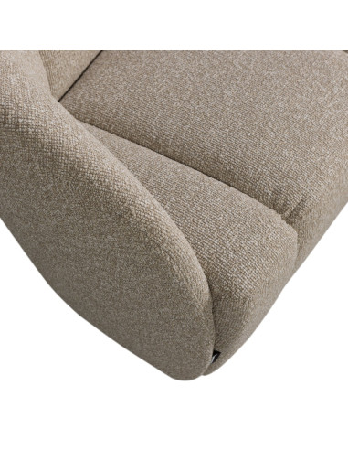 Banquette 2 places Mojo gauche bouclé mélangé beige woood