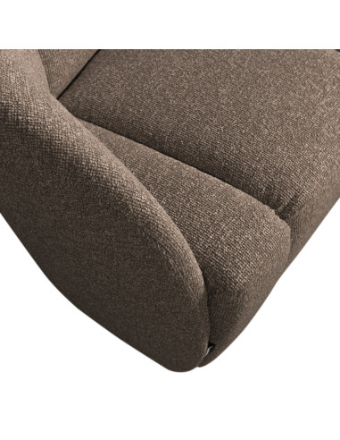 Banquette 2 places Mojo gauche bouclé mélangé brun woood