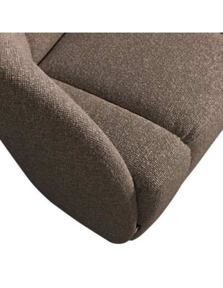 Banquette 2 places Mojo gauche bouclé mélangé brun woood Banquette 2 places Mojo gauche bouclé mélangé brun woood