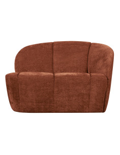 Banquette 2 places Mojo Droite tissu côtelé tissé brun rouille woood