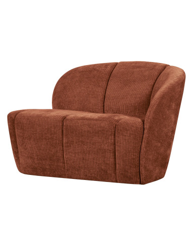 Banquette 2 places Mojo Droite tissu côtelé tissé brun rouille woood