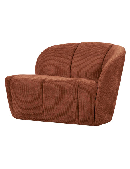 Banquette 2 places Mojo Droite tissu côtelé tissé brun rouille woood Banquette 2 places Mojo Droite tissu côtelé tissé brun rouille woood