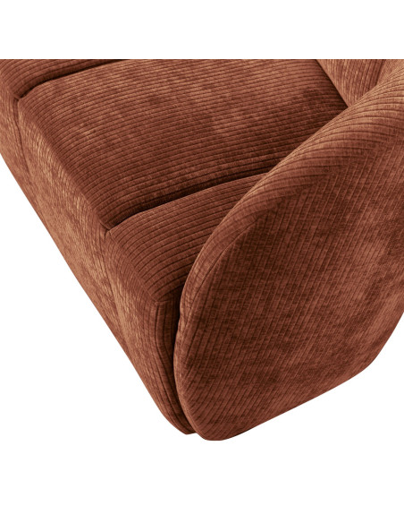 Banquette 2 places Mojo Droite tissu côtelé tissé brun rouille woood Banquette 2 places Mojo Droite tissu côtelé tissé brun rouille woood