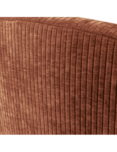 Banquette 2 places Mojo Droite tissu côtelé tissé brun rouille woood