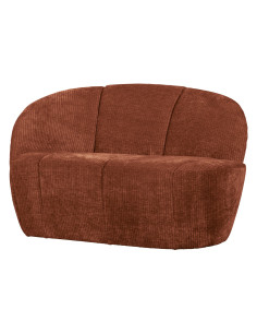 Banquette 2 places Mojo gauche tissu côtelé tissé brun rouille woood 2