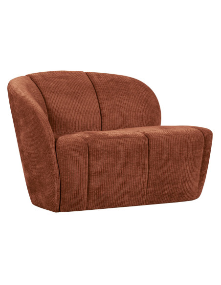 Banquette 2 places Mojo gauche tissu côtelé tissé brun rouille woood Banquette 2 places Mojo gauche tissu côtelé tissé brun rouille woood