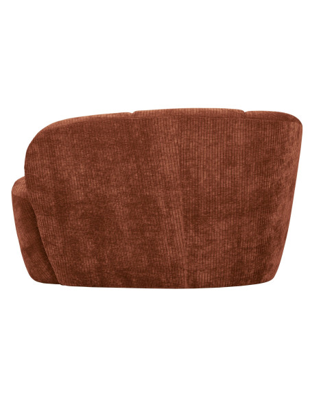 Banquette 2 places Mojo gauche tissu côtelé tissé brun rouille woood Banquette 2 places Mojo gauche tissu côtelé tissé brun rouille woood