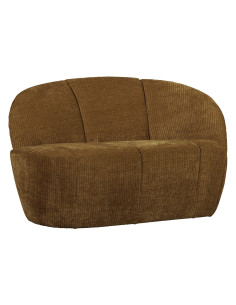 Banquette 2 places Mojo Droite tissu côtelé tissé jaune miel woood 2