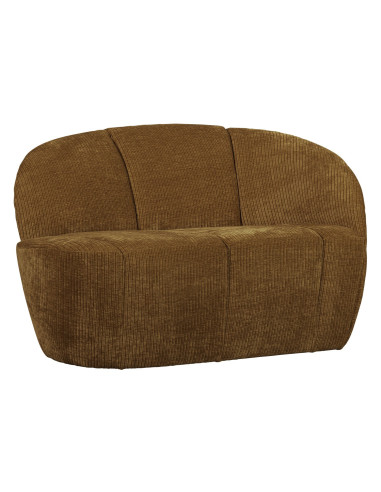 Banquette 2 places Mojo Droite tissu côtelé tissé jaune miel woood