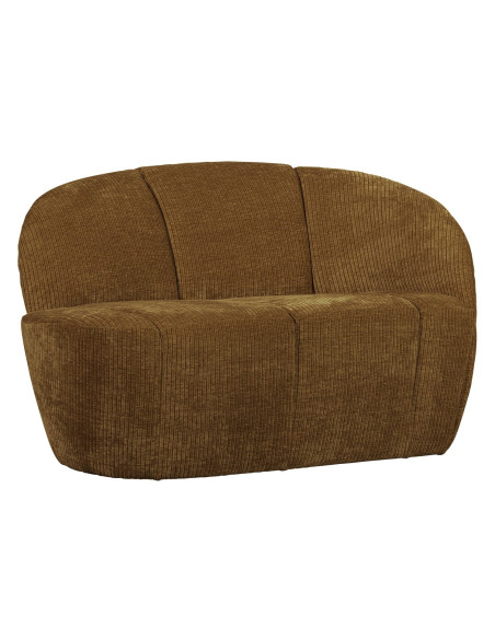 Banquette 2 places Mojo Droite tissu côtelé tissé jaune miel woood Banquette 2 places Mojo Droite tissu côtelé tissé jaune miel woood
