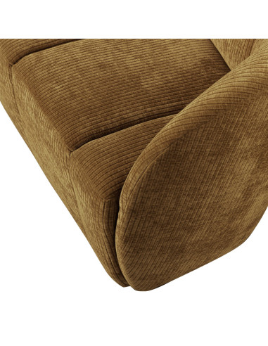 Banquette 2 places Mojo Droite tissu côtelé tissé jaune miel woood