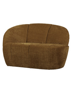 Banquette 2 places Mojo gauche tissu côtelé tissé jaune miel woood 2