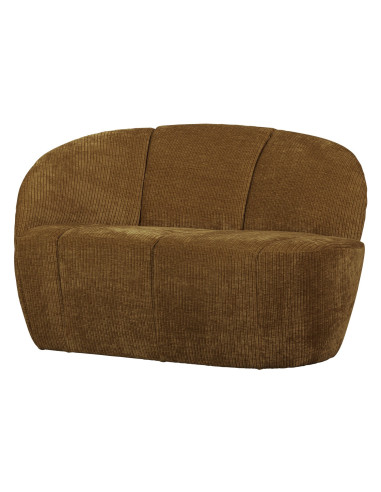 Banquette 2 places Mojo gauche tissu côtelé tissé jaune miel woood