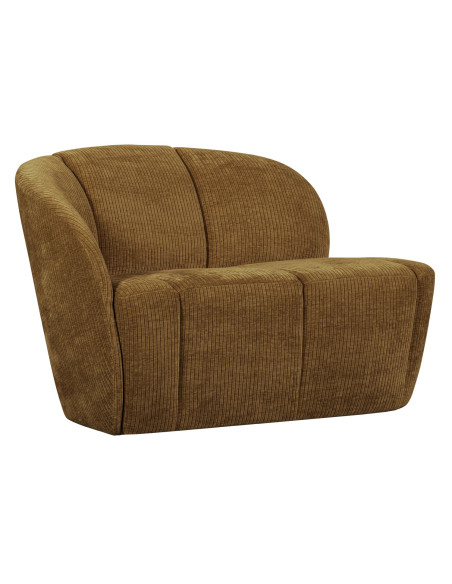 Banquette 2 places Mojo gauche tissu côtelé tissé jaune miel woood Banquette 2 places Mojo gauche tissu côtelé tissé jaune miel woood