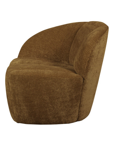 Banquette 2 places Mojo gauche tissu côtelé tissé jaune miel woood