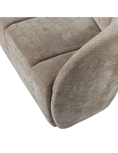 Banquette 2 places Mojo Droite tissu côtelé tissé sable foncé woood