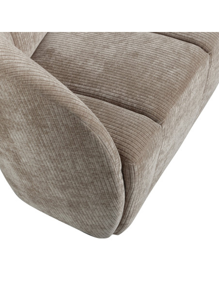 Banquette 2 places Mojo gauche tissu côtelé tissé sable foncé woood Banquette 2 places Mojo gauche tissu côtelé tissé sable foncé woood