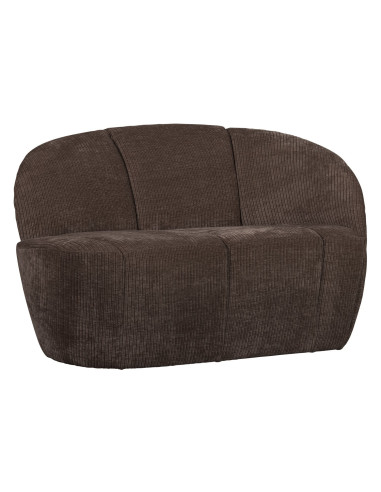 Banquette 2 places Mojo Droite tissu côtelé tissé brun woood