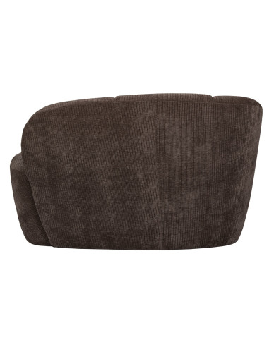 Banquette 2 places Mojo gauche tissu côtelé tissé brun woood