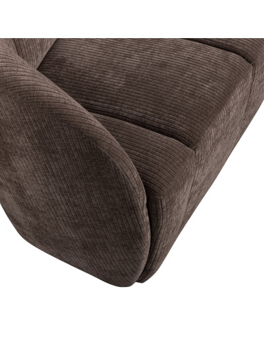 Banquette 2 places Mojo gauche tissu côtelé tissé brun woood