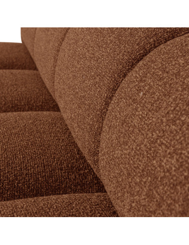 Banquette de table Mojo 164cm tissu bouclé mélangé brun rouille woood