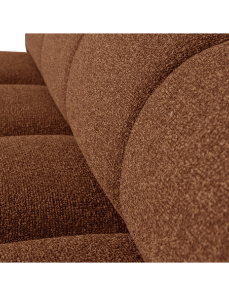 Banquette de table Mojo 164cm tissu bouclé mélangé brun rouille woood Banquette de table Mojo 164cm tissu bouclé mélangé brun rouille woood
