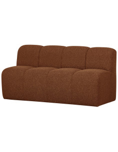 Banquette de table Mojo 164cm tissu bouclé mélangé brun rouille woood 2