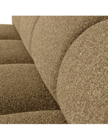 Banquette de table Mojo 164cm tissu bouclé mélangé jaune brun woood