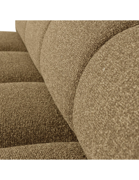 Banquette de table Mojo 164cm tissu bouclé mélangé jaune brun woood