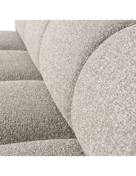 Banquette de table Mojo 164cm tissu bouclé mélangé beige woood